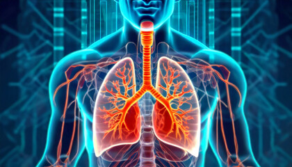 3D Visualization Illustration of the Comprehensive Anatomy of the Human Respiratory System
