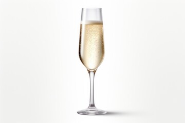 Isolated Champagne Flute On White Background