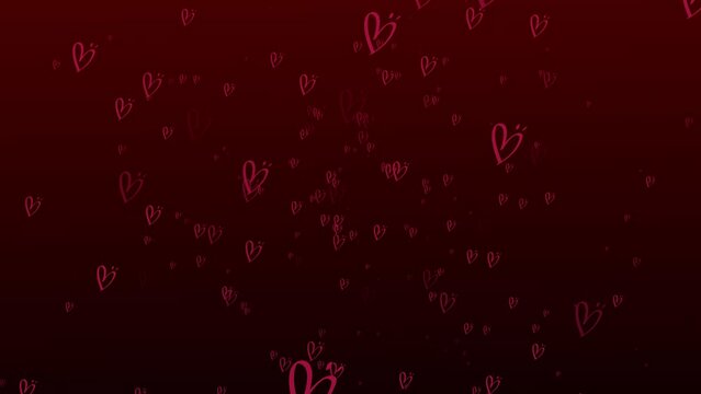 Red heart animation loop, Abstract red hearts float on the screen background. Valentine's Day Seamless loop Background