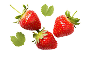 Strawberries isolated on white background