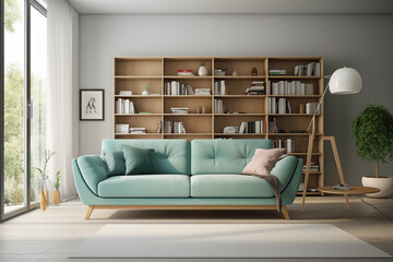 modern living room with sofa, Generative AI 