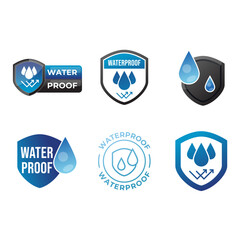 Waterproof label or waterproof symbol vector isolated. Waterproof label for product packaging design element.