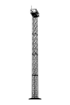 Lookout tower. Lighting tower. Isolated on white background. Vector EPS10 for design and creativity.