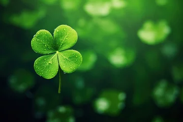 Fotobehang St. Patrick's day background with clover leaves © Rudsaphon