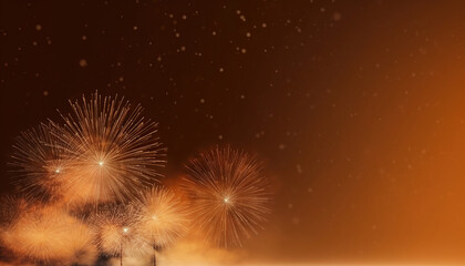 Happy New Year Background with Fire Works