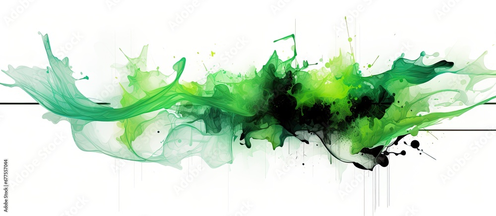 Poster the abstract digital illustration features a vibrant green color creating a mesmerizing texture and 