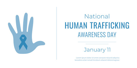 National day against human trafficking.January 11.Vector illustration.