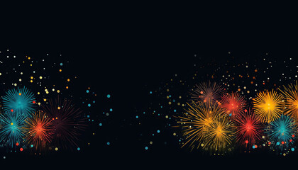Happy New Year Background with Fire Works