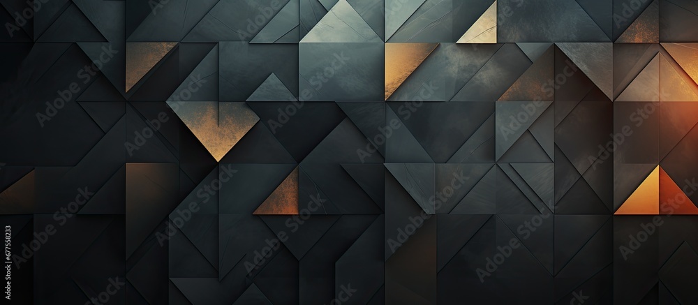 Poster the abstract black geometric pattern on the vintage paper creates a unique background texture making