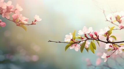 Obraz premium natural blossom branch forest pristine illustration green plant, beautiful tree, bloom landscape natural blossom branch forest pristine