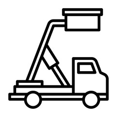  Fire ladder truck, aerial ladder truck, fire engine, ladder firetruck, firefighting ladder vehicle icon and easy to edit.