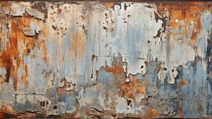 The vintage background of the old wall has peeling paint.