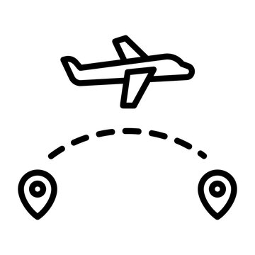  Nonstop flight, direct route, uninterrupted flight, nonconnecting flight, single flight journey icon and easy to edit.
