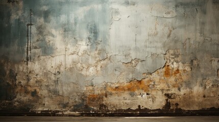 The vintage background texture of the old wall with peeling paint.