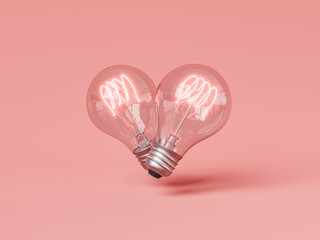 Interlocking Heart Light Bulbs