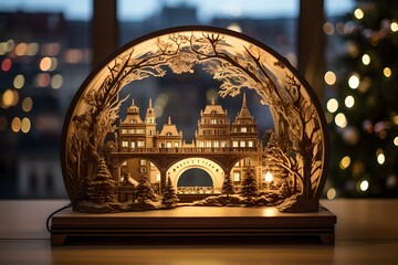 Stimmungsvolle Handarbeit: Leuchtender Schwibbogen aus Holz im Erzgebirgsstil