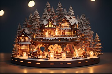 Holzkunst und Lichtzauber: Erzgebirgischer Schwibbogen in weihnachtlicher Atmosphäre