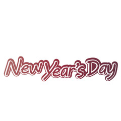 New year's day word art