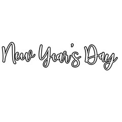New year's day word art outline