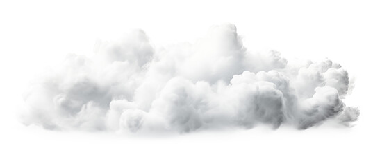 White fluffy clouds isolated on transparent background, png