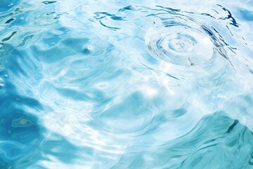 transparent blue clear water surface texture with splashes and bubbles.