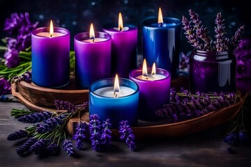 Obraz na płótnie Canvas candles and lavender