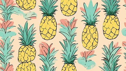 A colour of seemless pattern of pineapple