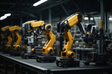 Industrial Robot Factory working in the production of various products