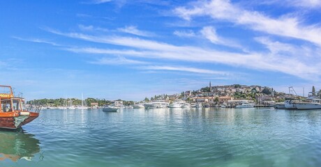 Fototapeta premium View over the harbor to the Ccroaltian town of Vrsar