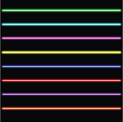 Set of neon lines