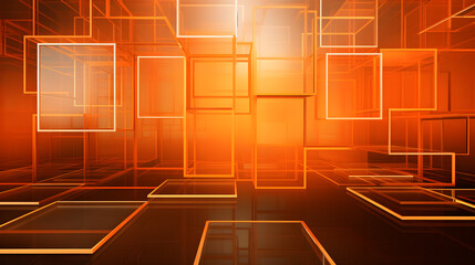 Orange and black colors abstract shapes and frames background