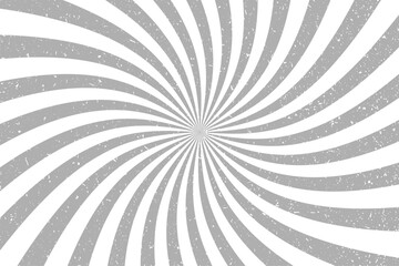 Sun ray twist light. Effect curves rays. Greys trips isolated on white background. Radial waves line. Pattern curved. Comic spinning. Abstract concentration stripe. Cartoons style. Vector illustration - obrazy, fototapety, plakaty