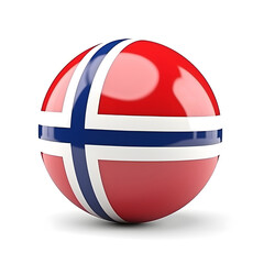 3d ball with norway flag isolated on white background