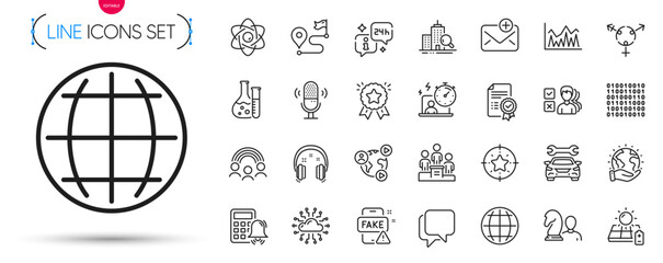 Pack of Car, Video conference and Opinion line icons. Include Atom core, Chemistry lab, Certificate pictogram icons. Chess, Inclusion, Investment signs. Business podium, Binary code, Timer. Vector