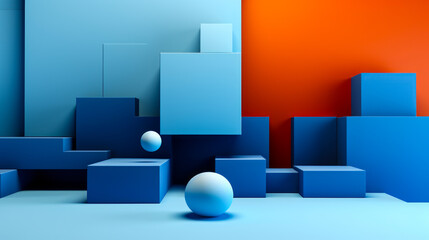 Abstract Simplicity: 3D Geometric Shapes in a Minimalist Style