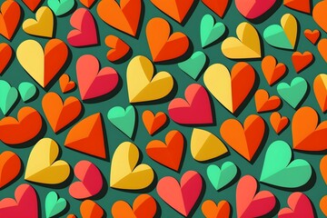 Pattern background of different heart shapes