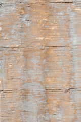 Fragment of the grunge wall, stucco rough surface. Sandstone and gray, vertical. Background or texture for design