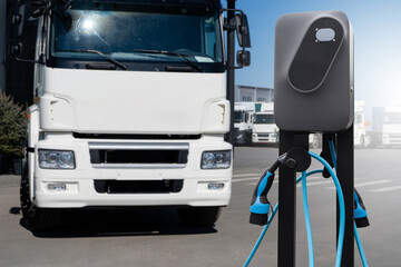 Semi truck fleet at the logistics center