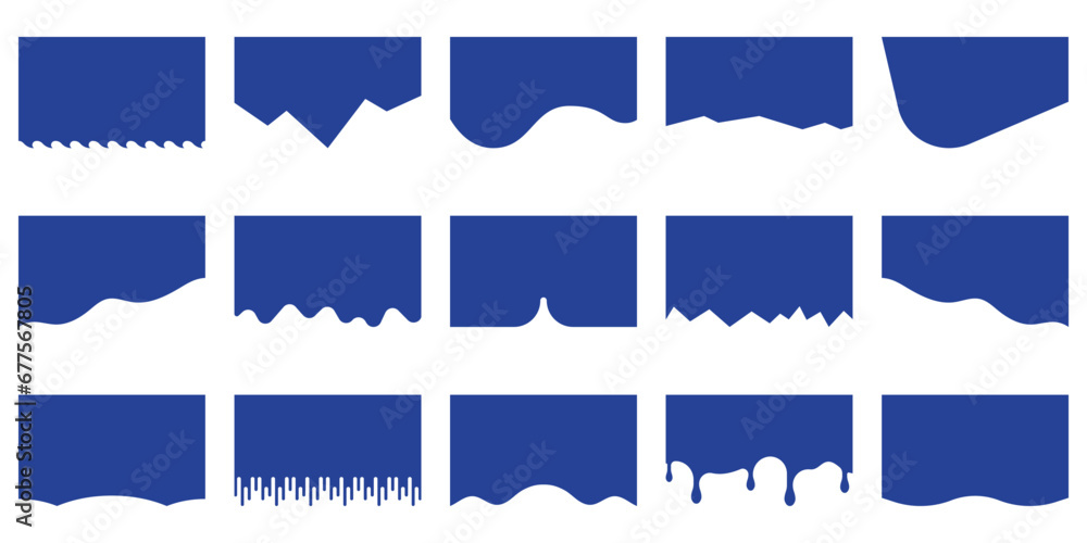Poster abstract design element for top and bottom web page. divider shape for website set. wave shape, curv