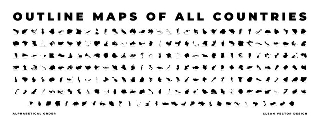 Maps of all countries vector illustrations © PanzaDesign