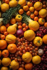 Naklejka na ściany i meble Colorful fruits and vegetables background