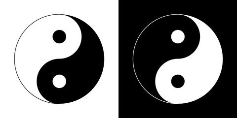 yin yang logo - obrazy, fototapety, plakaty