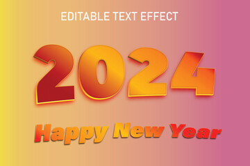  Editable 3d text effect 2024 graphic style 3d design