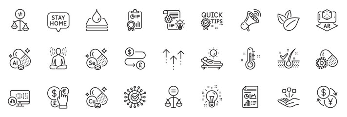 Icons pack as Cogwheel, Money currency and Organic product line icons for app include Currency exchange, Money transfer, Swipe up outline thin icon web set. Thermometer. Cogwheel outline sign. Vector