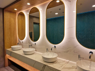Modern interior of a public toilet