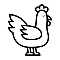 Poultry, fowl, hen, rooster, domestic bird icon and easy to edit.