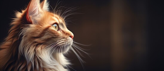 The adorable domestic cat model with its beautiful fur and cute mammal features poses for a portrait looking absolutely stunning