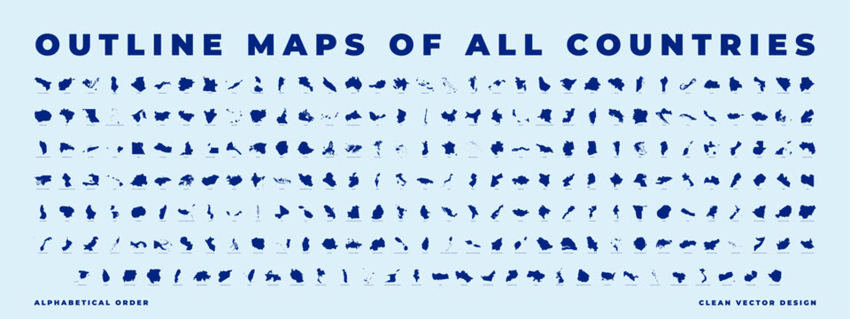 Maps of all countries vector illustrations