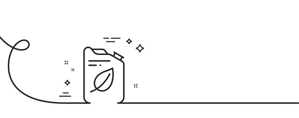 Canister line icon. Continuous one line with curl. Eco diesel fuel sign. Kerosene or gasoline container symbol. Canister single outline ribbon. Loop curve pattern. Vector