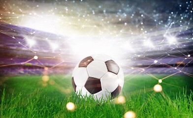 ball on green soccer stadium field